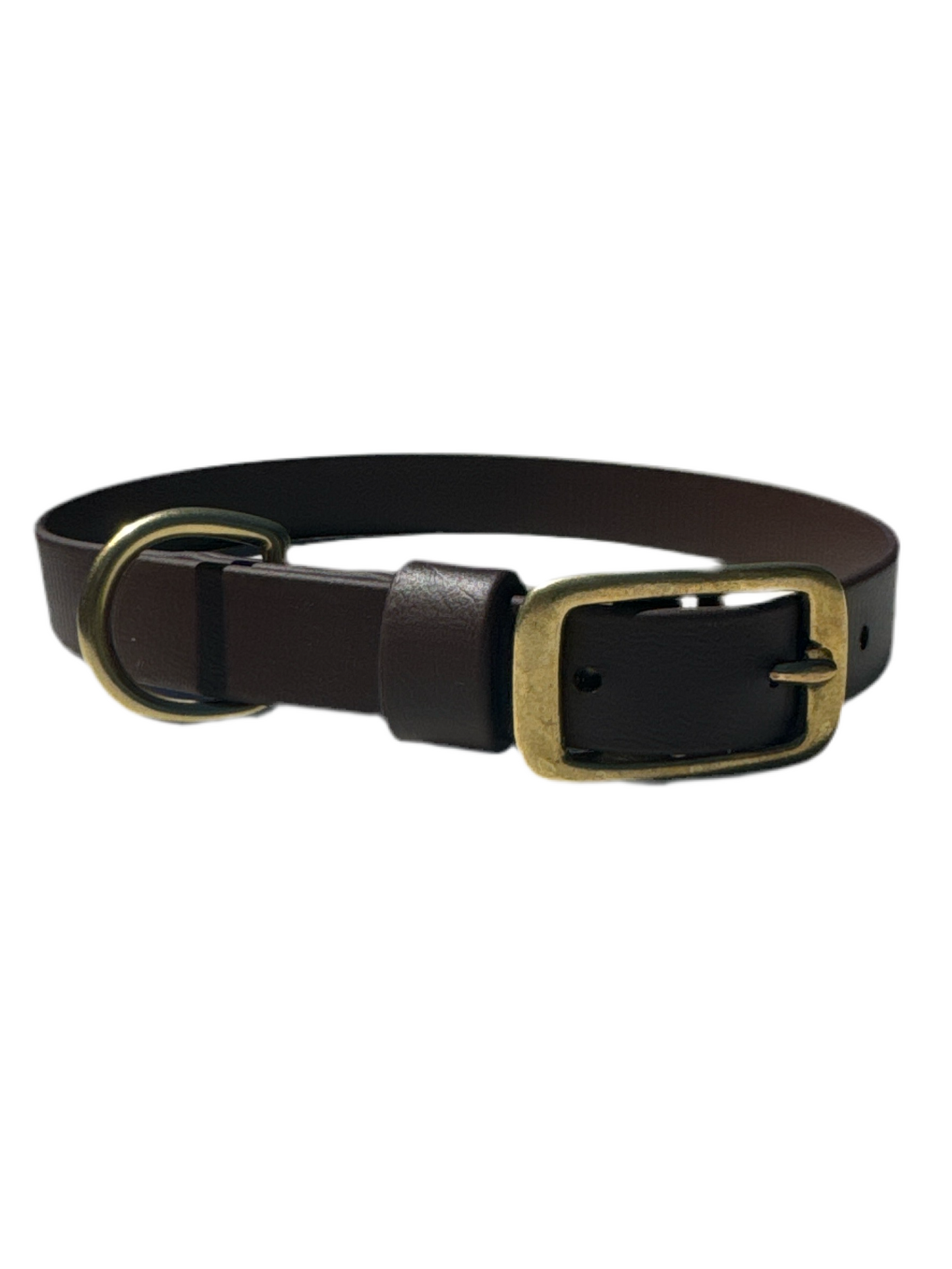 3/4” Classic Dog Collar in brown with brass hardware by Layla Bay