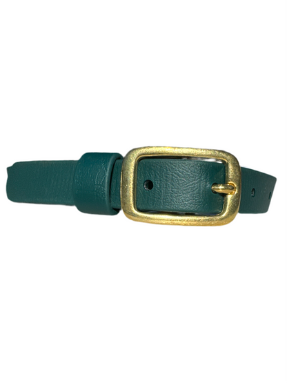 Green Laurel Dog Collar with Brass buckle by Layla Bay