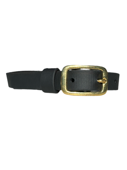 Black Laurel Dog Collar with Brass buckle by Layla Bay