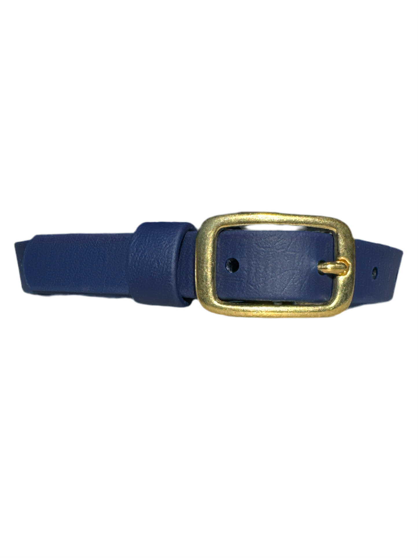 Navy Blue Laurel Dog Collar with Brass buckle by Layla Bay